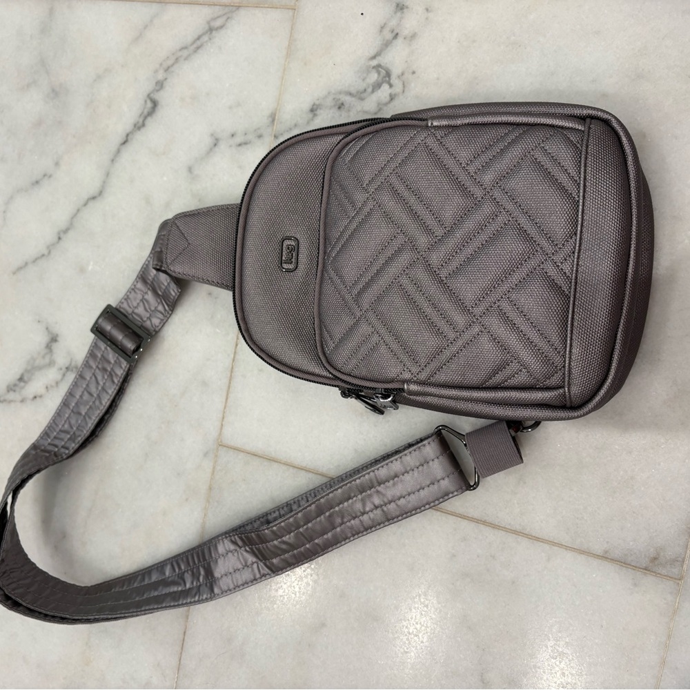 lug Quilted Sling Belt Bag - Charcoal Gray
